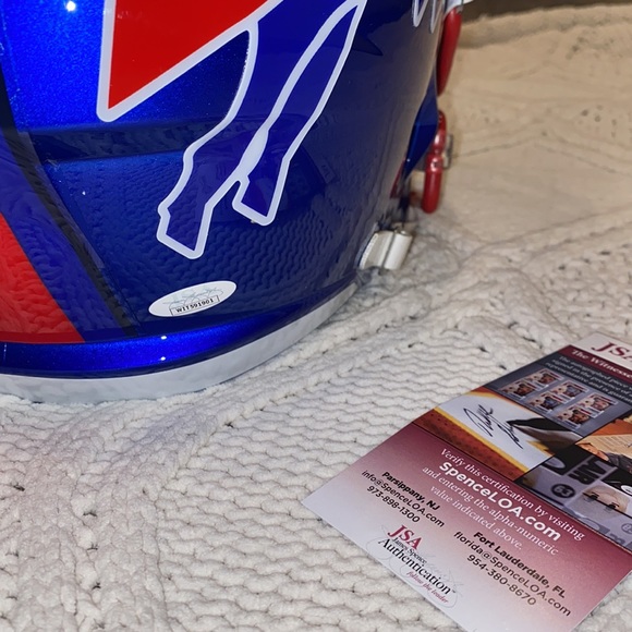 🔥 O.J. Simpson Signed Bills Full-Size Helmet Inscribed "HOF 85" - Picture 5 of 5